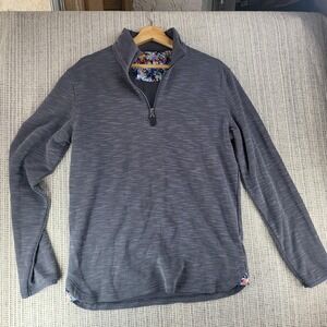 Robert Graham Pullover Sweater Mens Medium Classic‎ Fit Half Zip Patterned Trim